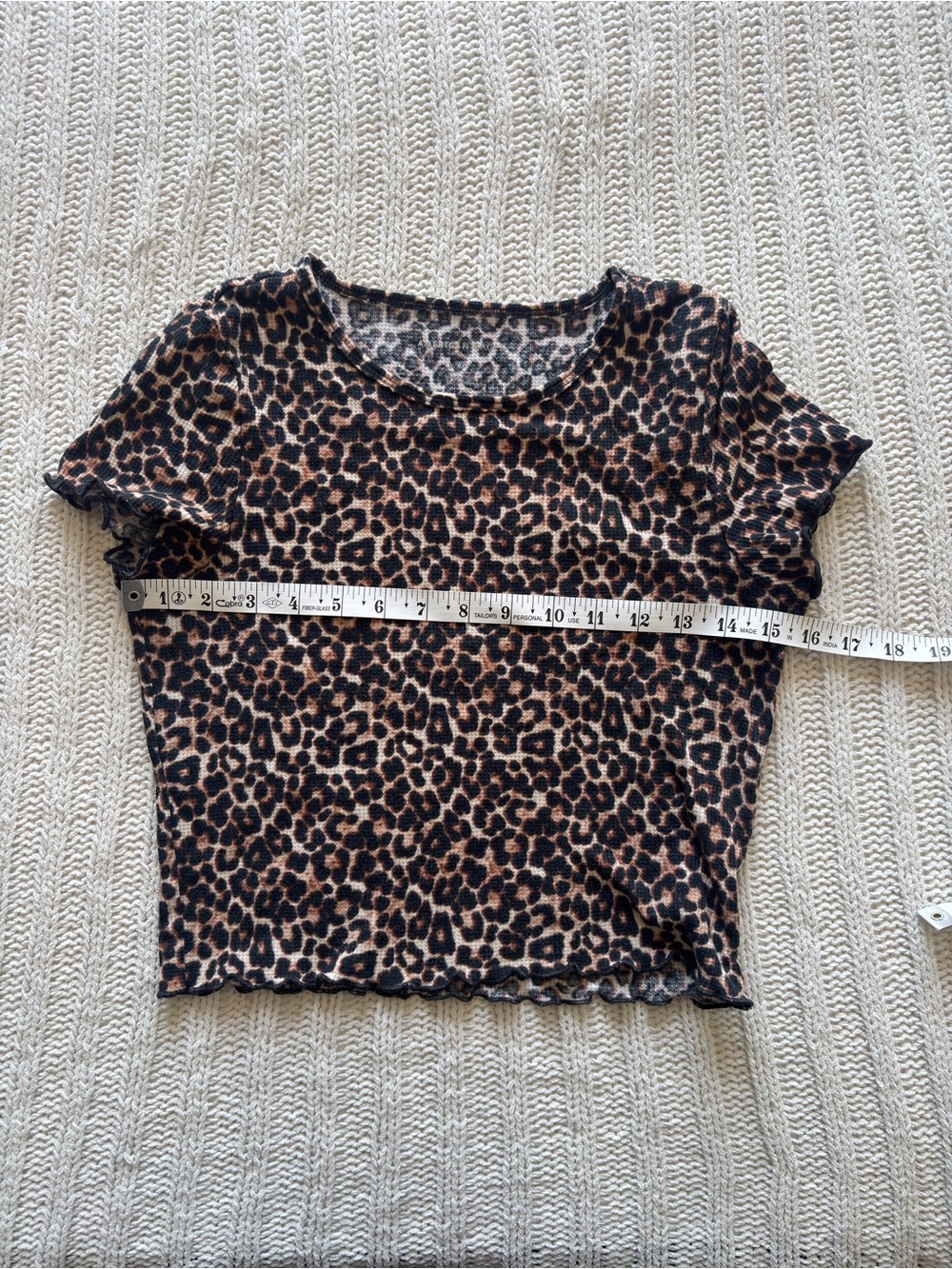 American Eagle Outfitters Leopard Print Crop Top - Brown/Black - Picture 4 of 6